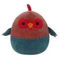 Squishmallows 8-Inch Reed Rooster Plush - Official Ultra-Soft Red and Blue Stuffed Toy