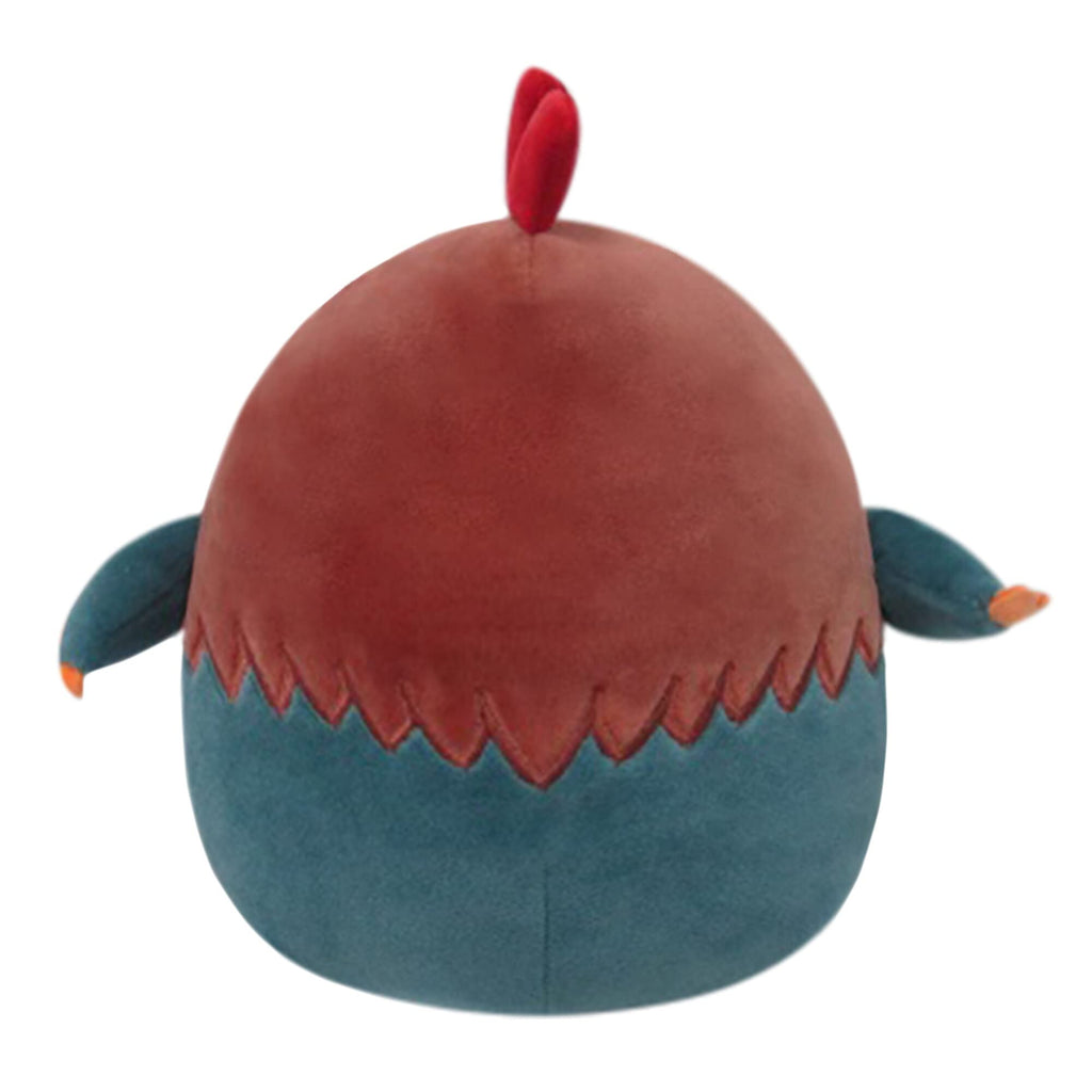 Squishmallows 8-Inch Reed Rooster Plush - Official Ultra-Soft Red and Blue Stuffed Toy