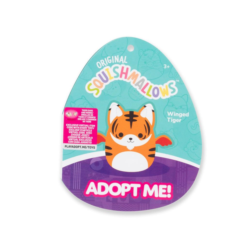 Squishmallows Adopt Me! Winged Tiger Plush - 8-Inch Ultrasoft Stuffed Animal with Virtual Code