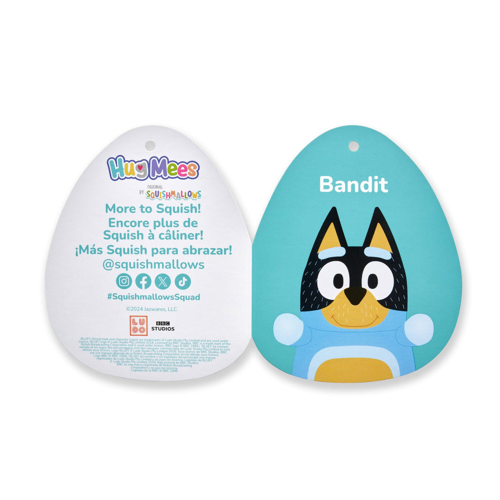Squishmallows Bluey 10-Inch Bandit HugMee Plush – Medium Ultrasoft Official Jazwares