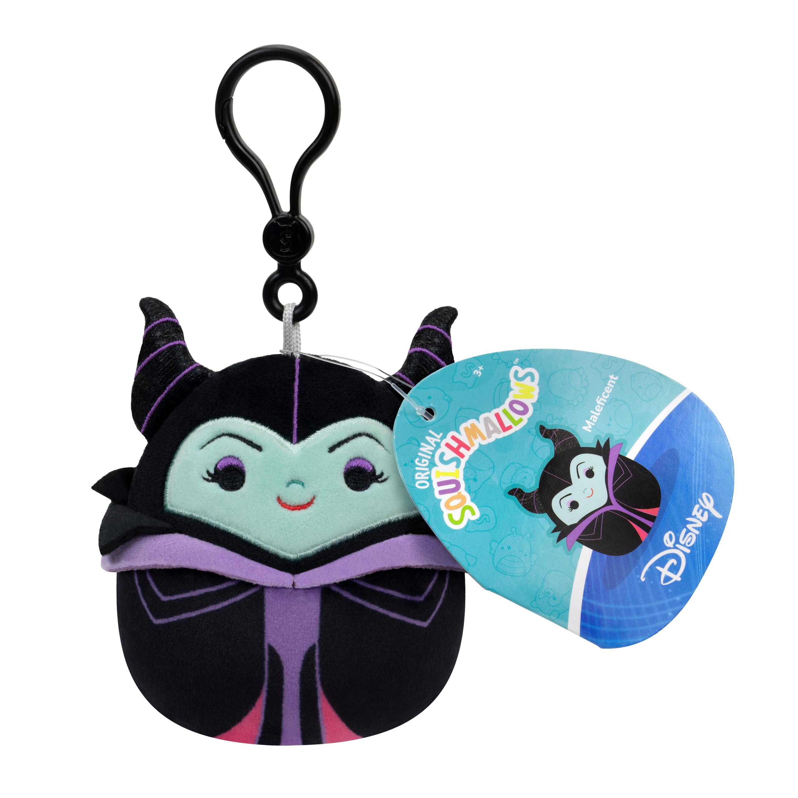 Squishmallows Disney Maleficent & Ursula Clip 2-Pack – 3.5in Official Jazwares Plush