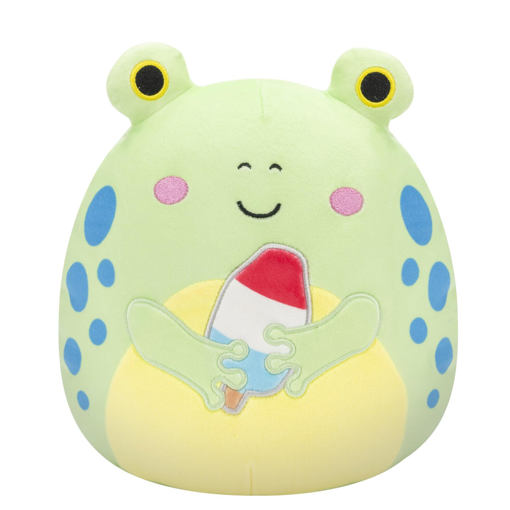 Squishmallows Limell the Frog 8-Inch Plush - Blue Spots Holding Popsicle, Official Jazwares