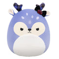 Squishmallows Original 14-Inch Binoche the Purple Fawn Plush with Plaid Antlers and Bow – Jazwares