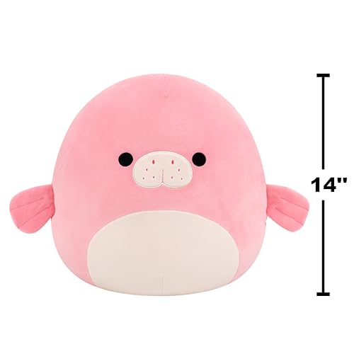 Squishmallows Original 14in Morlai the Coral Manatee – Ultrasoft Plush Toy by Jazwares