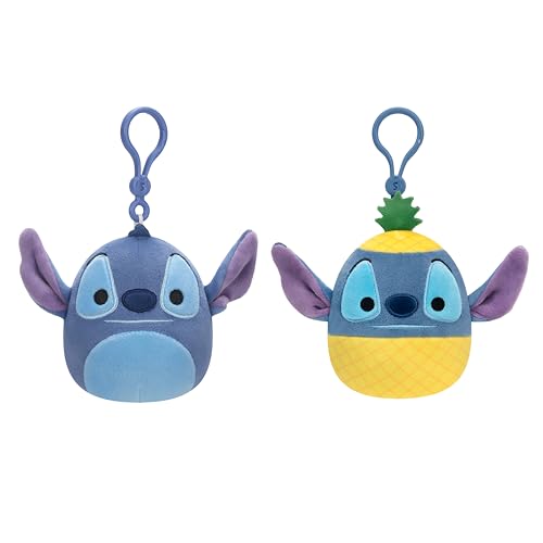 Squishmallows Original 3.5in Disney Stitch and Pineapple Stitch Clip 2-Pack – Official Jazwares Plush