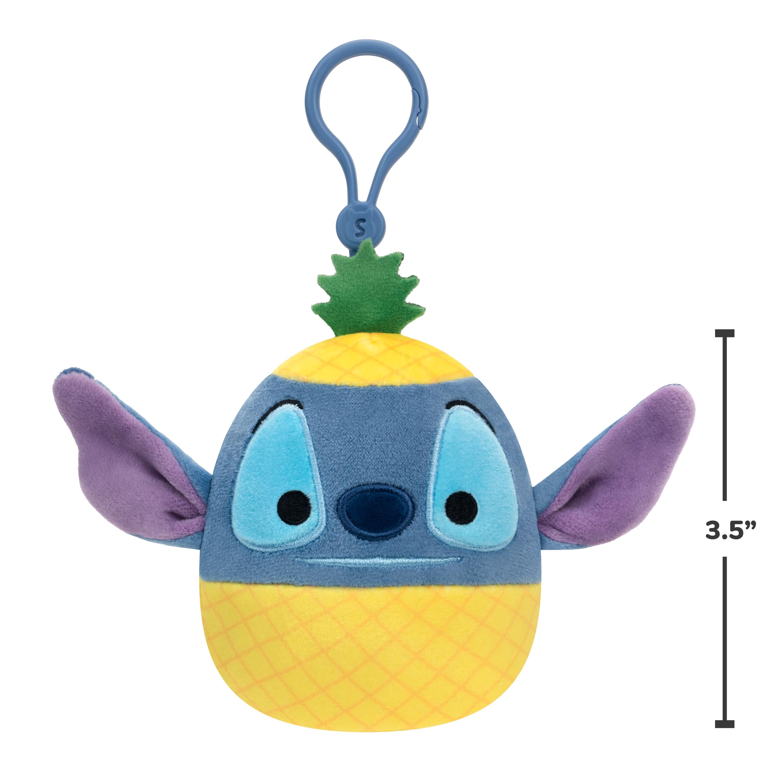 Squishmallows Original 3.5in Disney Stitch and Pineapple Stitch Clip 2-Pack – Official Jazwares Plush