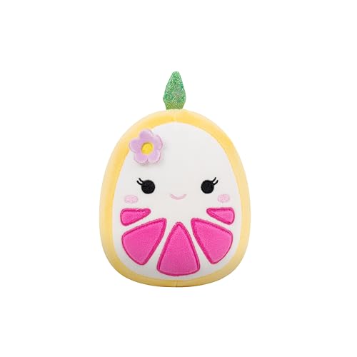 Squishmallows Original 5-Inch Eleanor Yellow Grapefruit Plush with Flower Hairpin – Official Jazwares