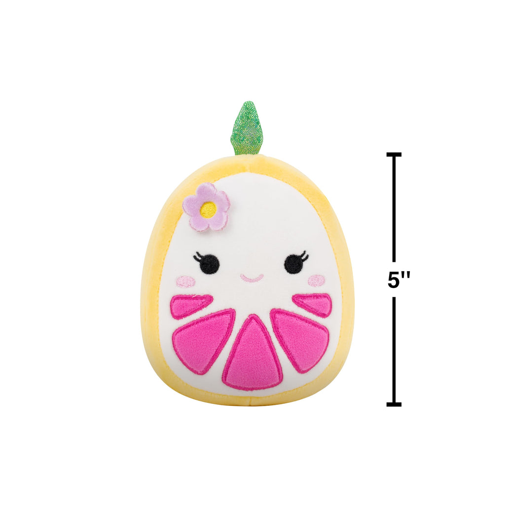 Squishmallows Original 5-Inch Eleanor Yellow Grapefruit Plush with Flower Hairpin – Official Jazwares