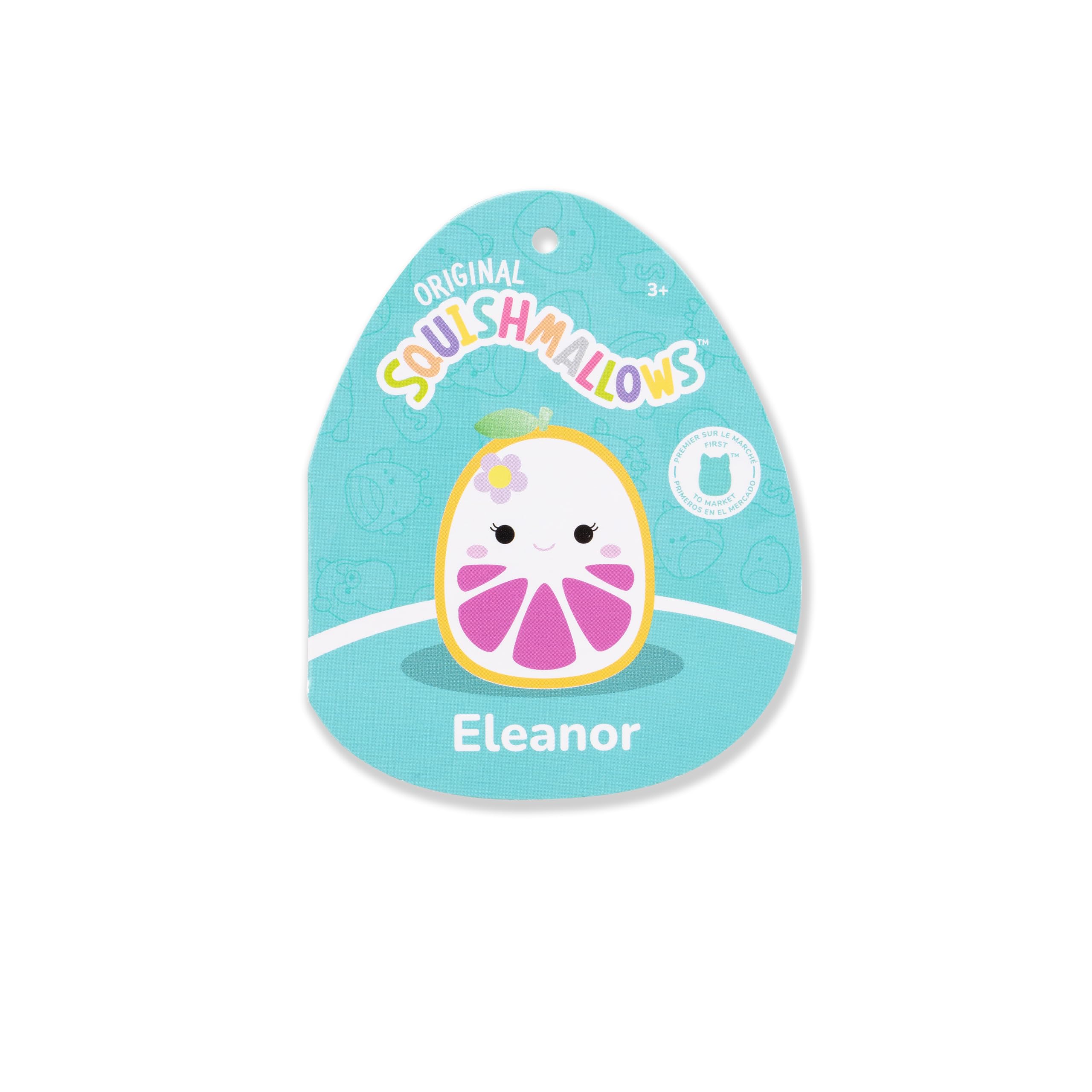 Squishmallows Original 5-Inch Eleanor Yellow Grapefruit Plush with Flower Hairpin – Official Jazwares