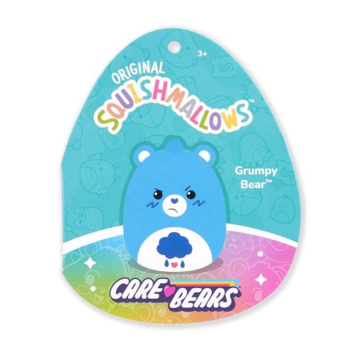 Squishmallows Original Care Bears Grumpy Bear 12-Inch Plush - Medium-Sized Official Jazwares Toy