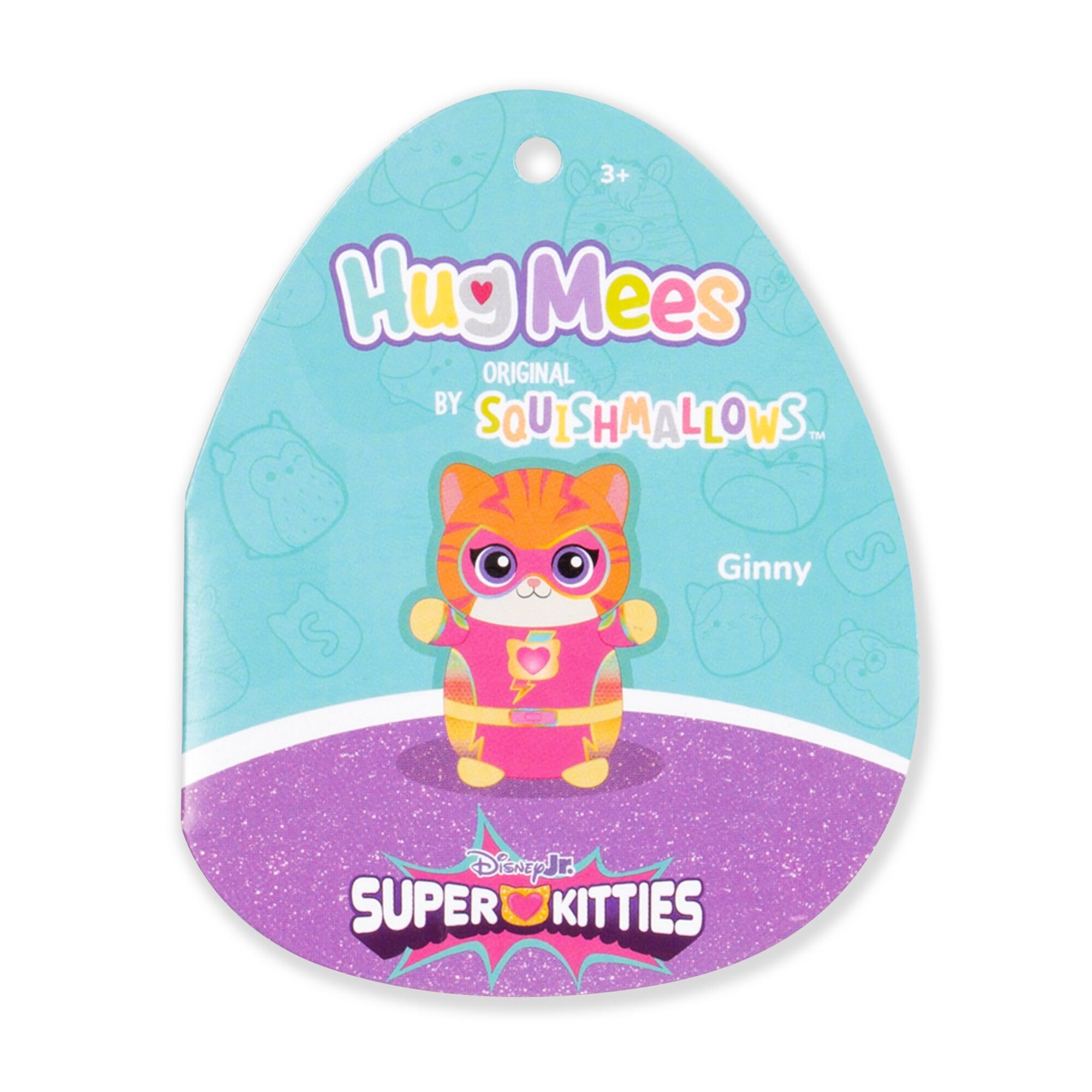 Squishmallows Original Disney SuperKitties Ginny HugMees – 10-Inch Ultrasoft Plush with Extended Arms