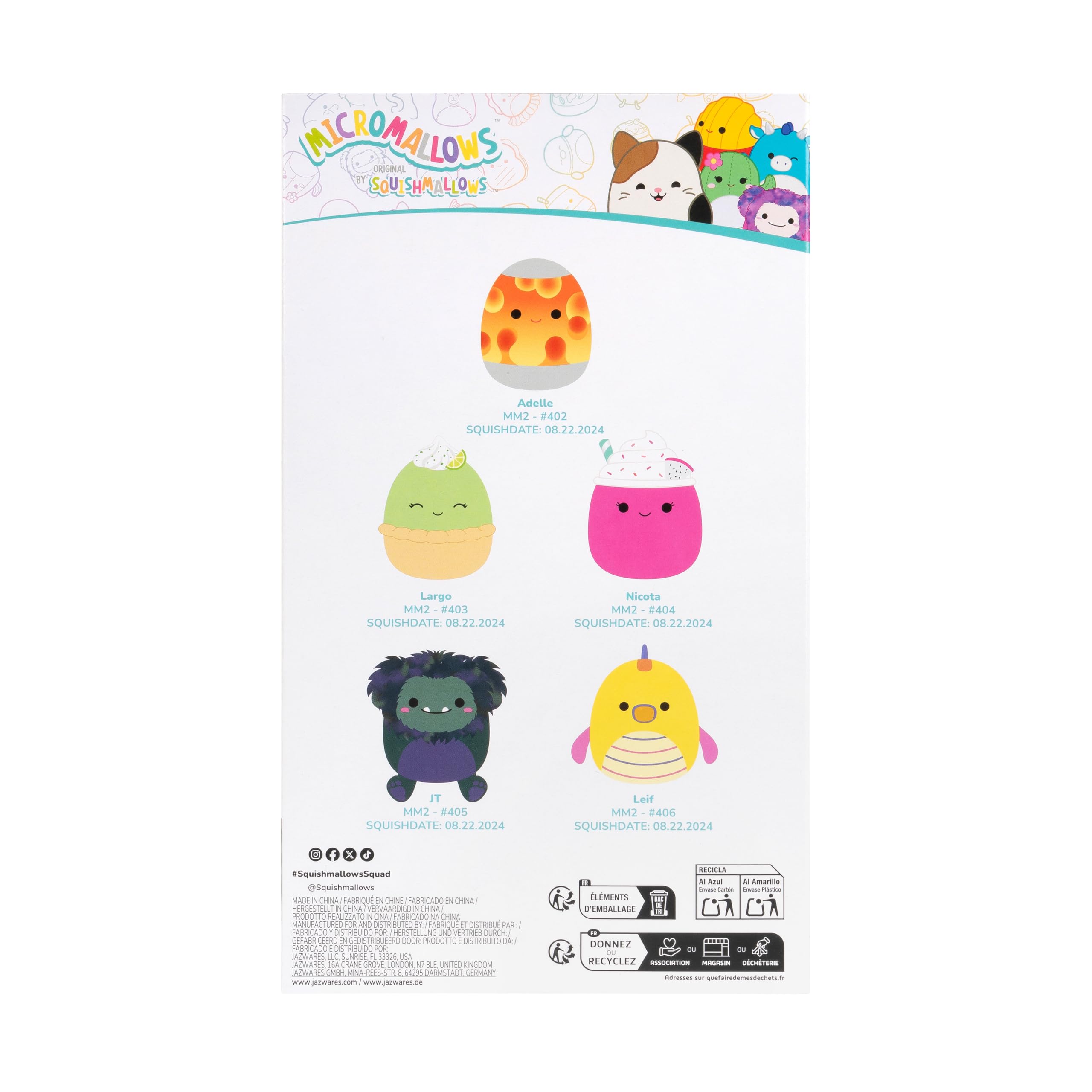 Squishmallows Original Micromallows Plush 5-Pack - 2.5-Inch Micro Squishmallows
