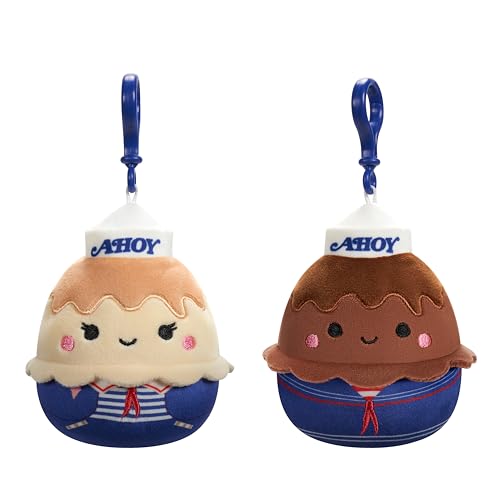 Squishmallows Stranger Things 2-Pack Clips (3.5") - Chocolate Pudding & USS Butterscotch