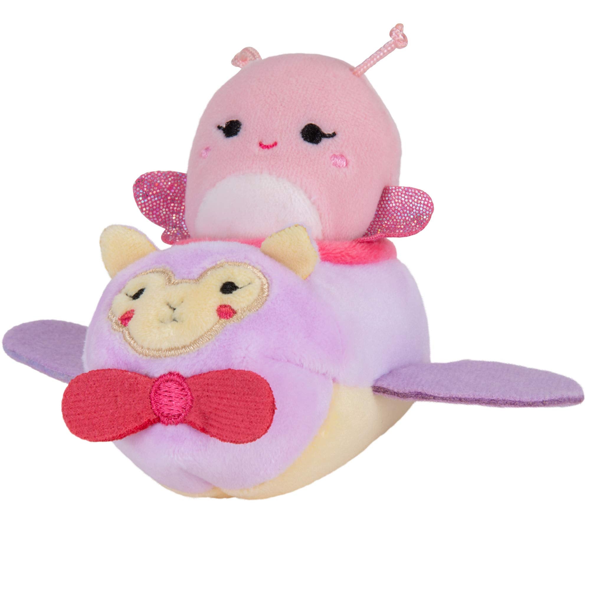 Squishville Mini-Squishmallows Pack: Maribel in Plane & Willow in Carriage, 2-Inch Soft Plush with Vehicles