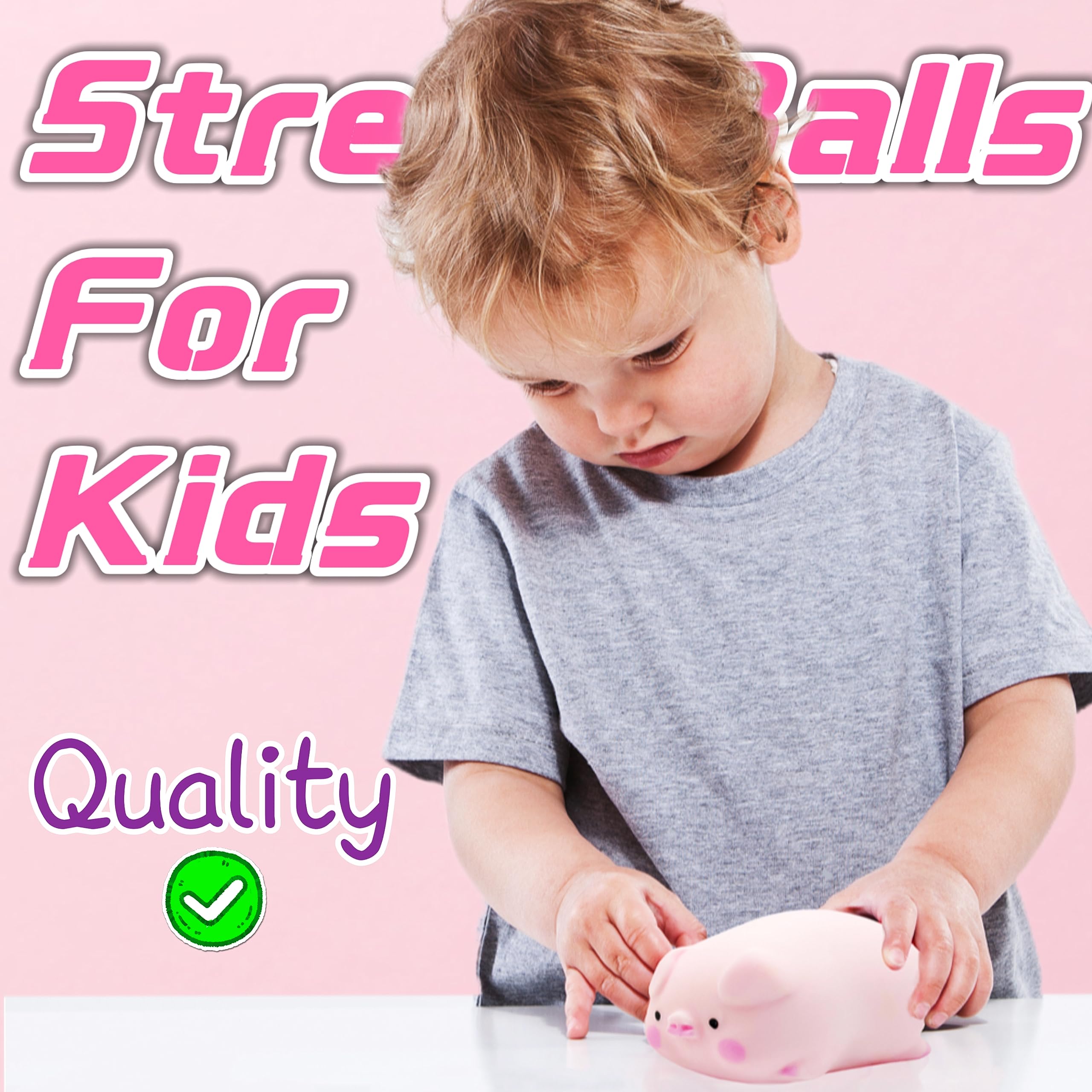 Squishy Pig Stress Ball – Soft TPR Fidget Toy for Kids, Autism Sensory Squeeze Dough Ball (1 Pack)