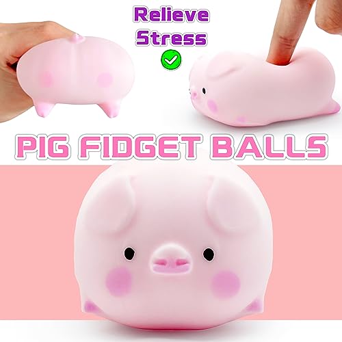 Squishy Pig Stress Ball – Soft TPR Fidget Toy for Kids, Autism Sensory Squeeze Dough Ball (1 Pack)