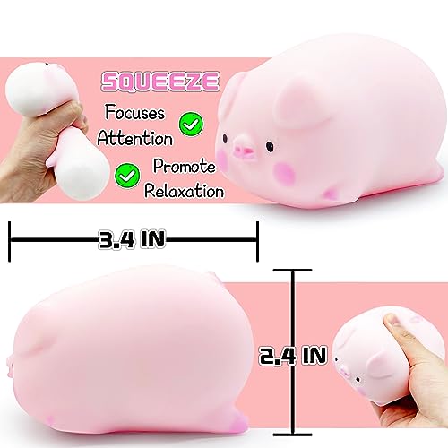 Squishy Pig Stress Ball – Soft TPR Fidget Toy for Kids, Autism Sensory Squeeze Dough Ball (1 Pack)