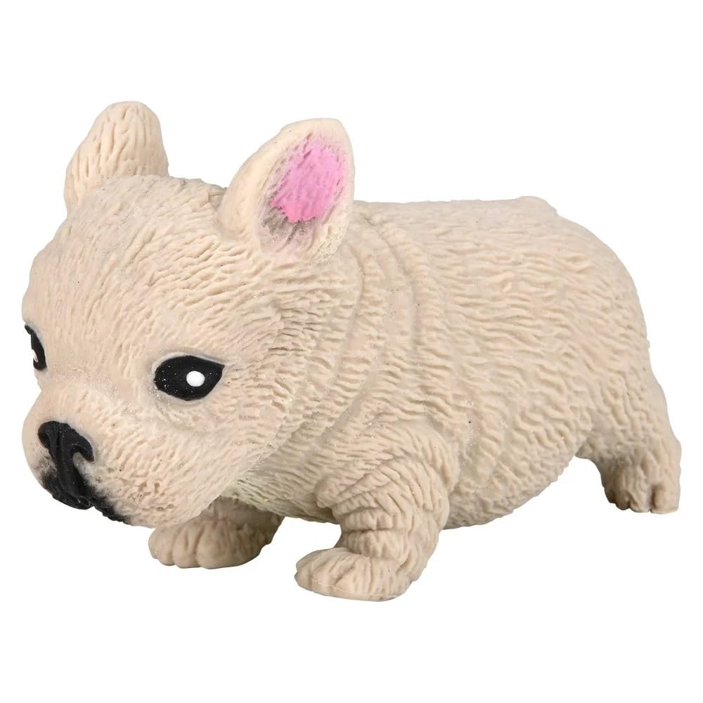 Squishy Stretchy Bulldog (2 Pack) - Sand-Filled Fidget Sensory Toy for Stress Relief - Tan & Brown