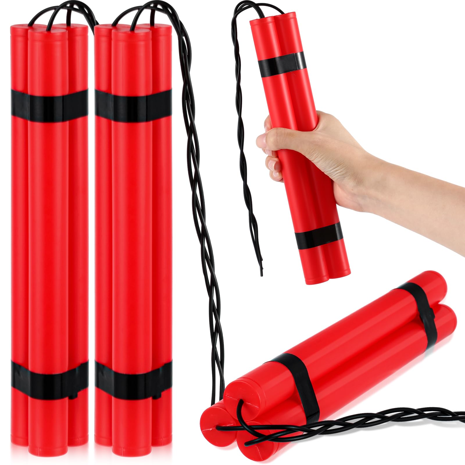 Sratte 12-Pack Fake Dynamite Sticks – Red TNT Props for Pranks, Costumes & Film