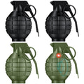Sratte 4-Pack Toy Hand Grenades with Realistic Sound & LED Flashing Lights – Plastic Fake Grenades for Army Role Play, Green & Black