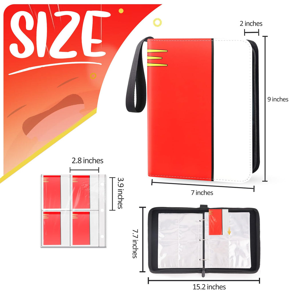 SRISE 4-Pocket Card Binder – Holds 400 Cards, PU Leather, Zippered, Green