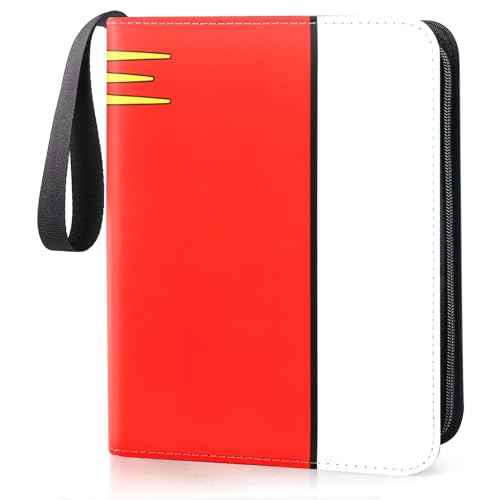 SRISE 4-Pocket Card Binder – Holds 400 Cards, PU Leather, Zippered, Green