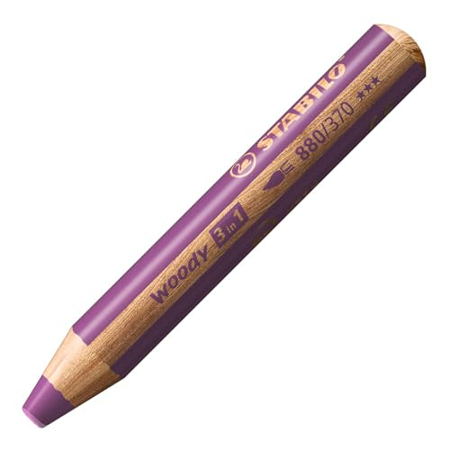 STABILO woody 3-in-1 Pencils, Birthday Edition Unicorn, Pack of 6 with Sharpener