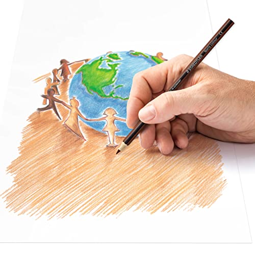 STAEDTLER Noris Colour Colouring Pencils – 12 People of the World Shades, Pre-Sharpened, Ergonomic Design