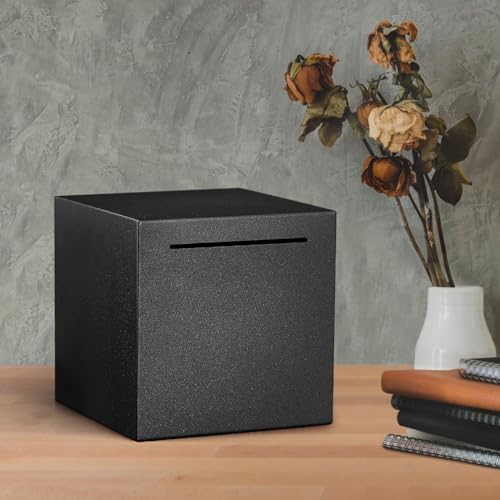 Stainless Steel Piggy Bank for Adults – Must Break to Open, Unbreakable Savings Box (Black, 4.72-Inch)