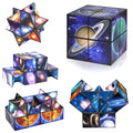 Star Cube Magic Cube Set - 2-in-1 Yoshimoto Cube Fidget Toy with Galaxy Space Stickers