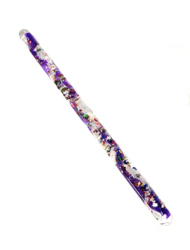 Star Magic Jumbo Spiral Glitter Wand – Purple/White Sensory Toy for Kids and Adults, 12.5-Inch Talking Stick with Mesmerizing Glitter Flow