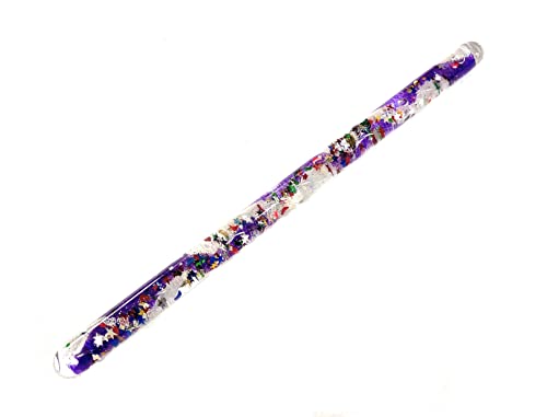 Star Magic Jumbo Spiral Glitter Wand – Purple/White Sensory Toy for Kids and Adults, 12.5-Inch Talking Stick with Mesmerizing Glitter Flow