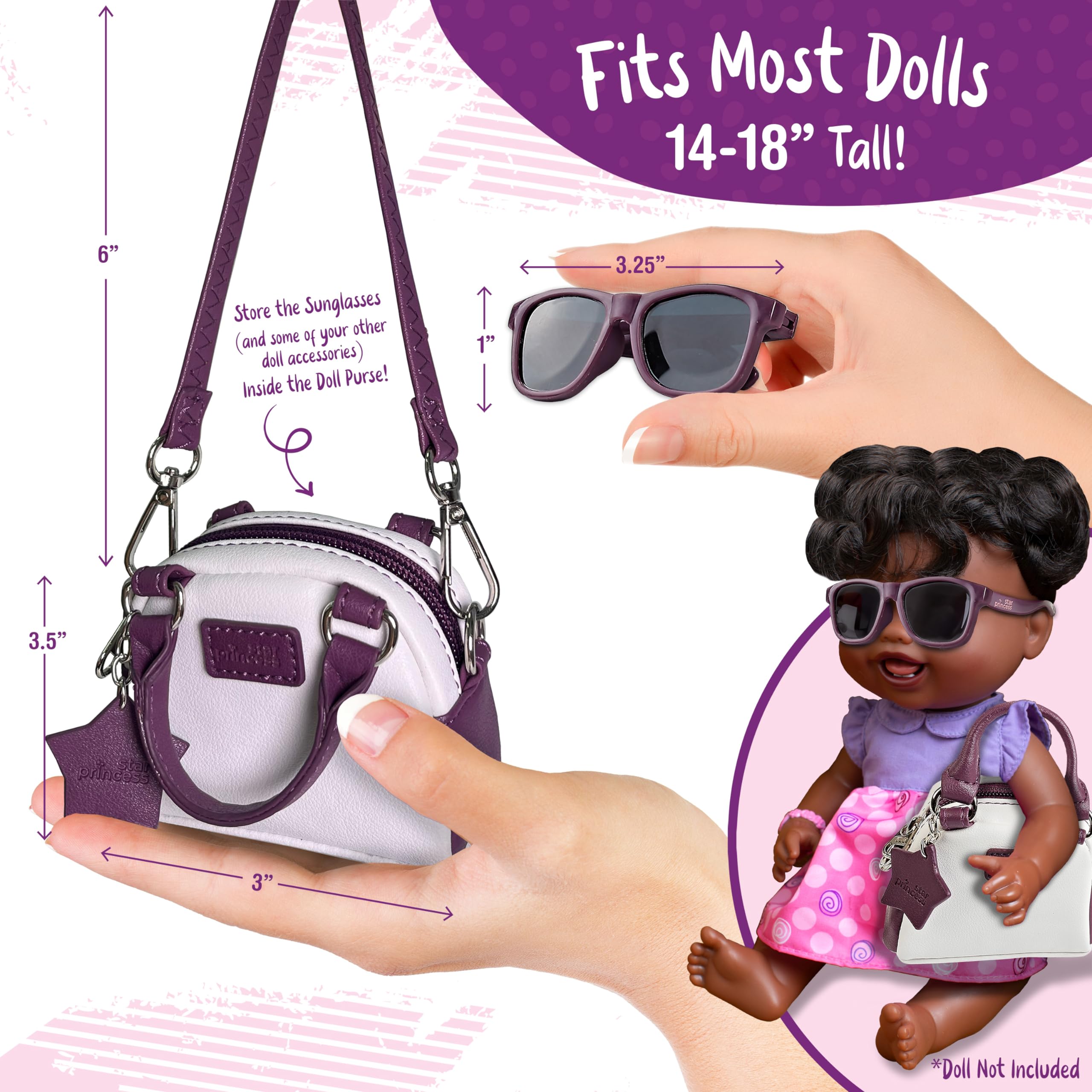 Star Princess Doll Purse and Sunglasses Set for 18-Inch Dolls