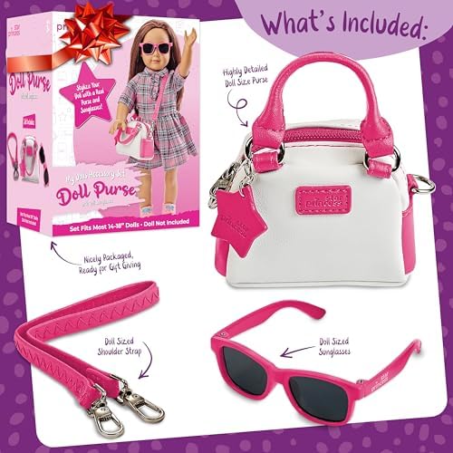 Star Princess Doll Purse and Sunglasses Set for 18-Inch Dolls – Pink Accessories for Ages 3-12