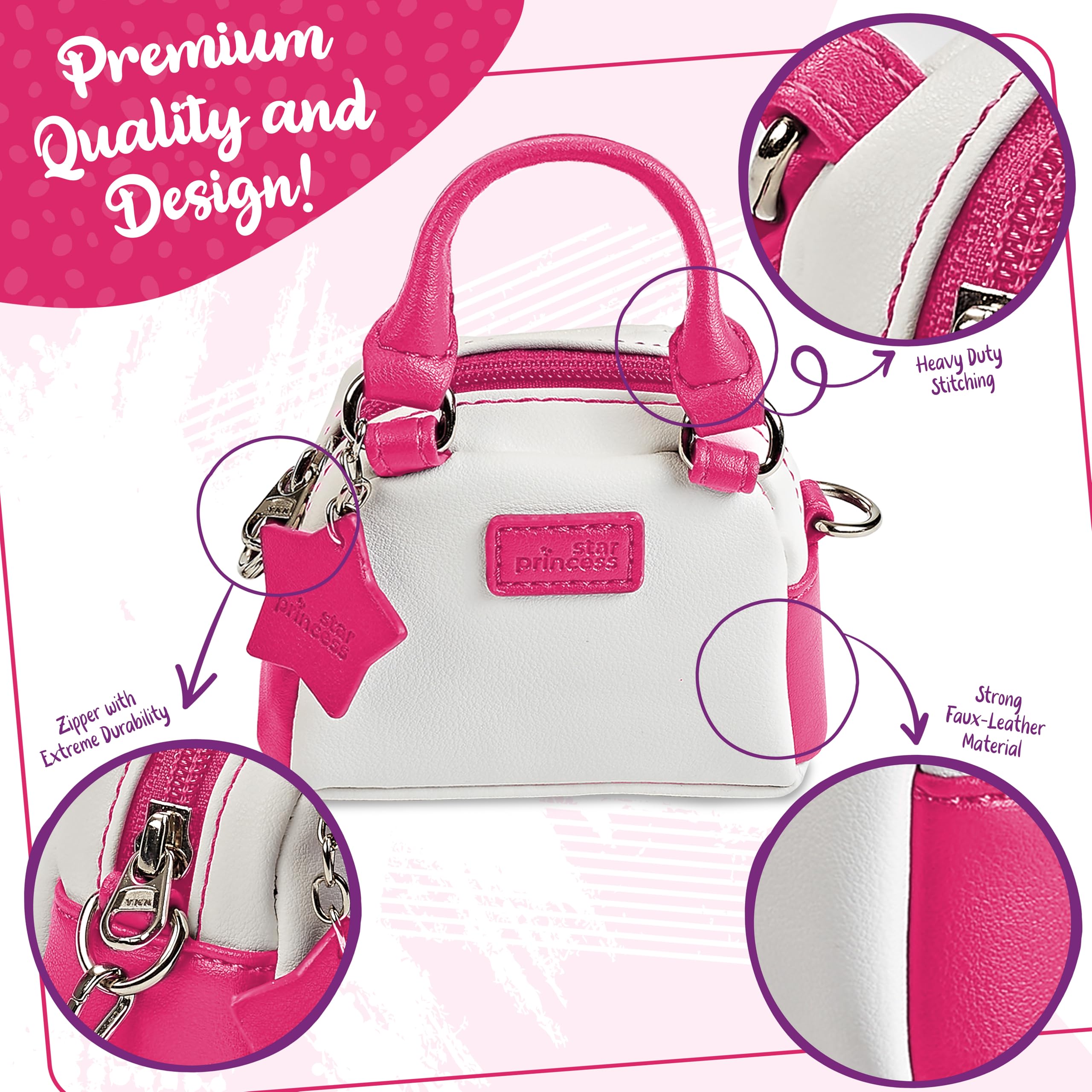 Star Princess Doll Purse and Sunglasses Set for 18-Inch Dolls – Pink Accessories for Ages 3-12