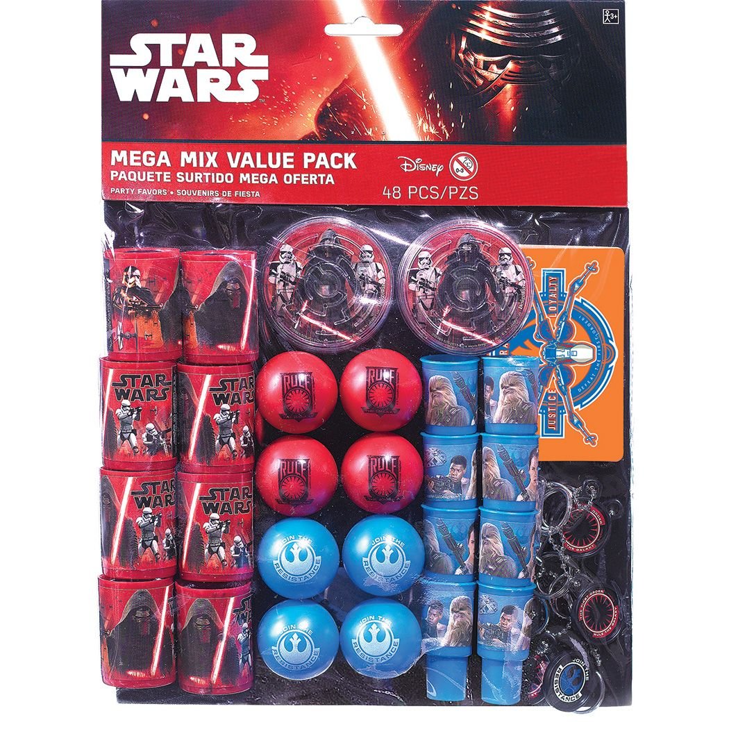 Star Wars Episode VII Mega Mix Party Favor Pack – 48 Assorted Toys and Giveaways