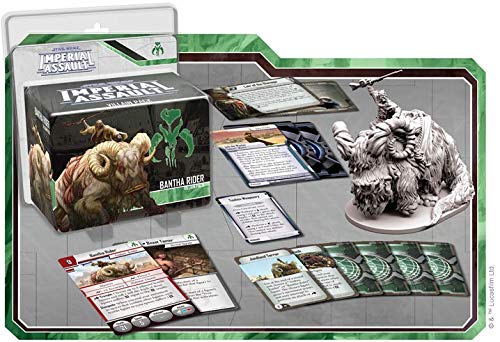 Star Wars Imperial Assault: Bantha Rider Villain Pack – Tusken Raider Expansion with Miniature Figure and Command Cards