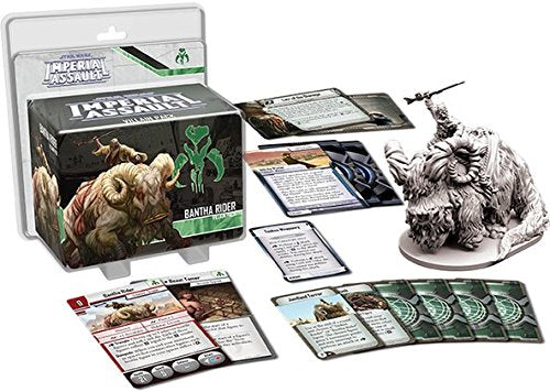 Star Wars Imperial Assault: Bantha Rider Villain Pack – Tusken Raider Expansion with Miniature Figure and Command Cards