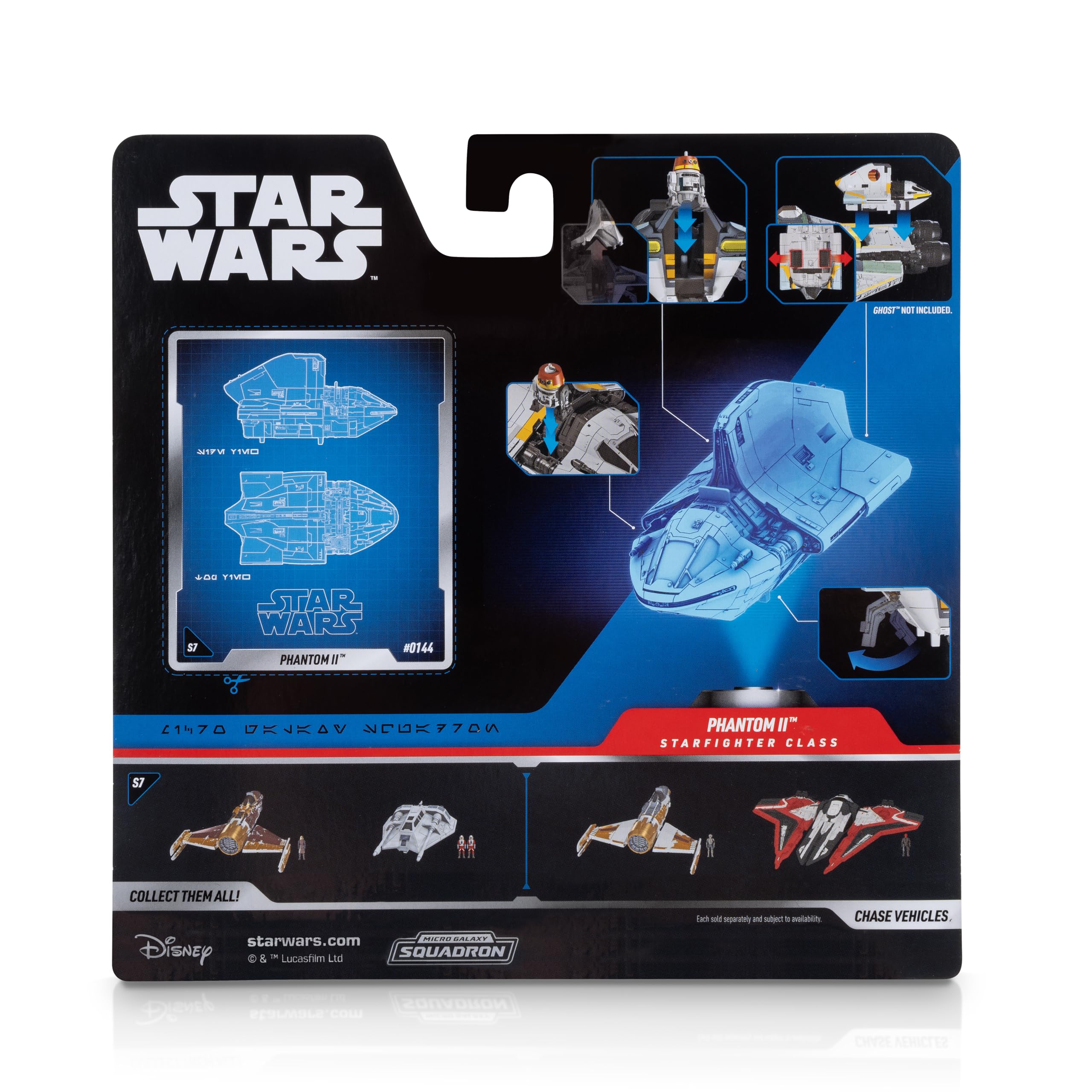 STAR WARS Micro Galaxy Squadron Phantom II Vehicle - 5-Inch with Kanan Jarrus & Chopper Figures