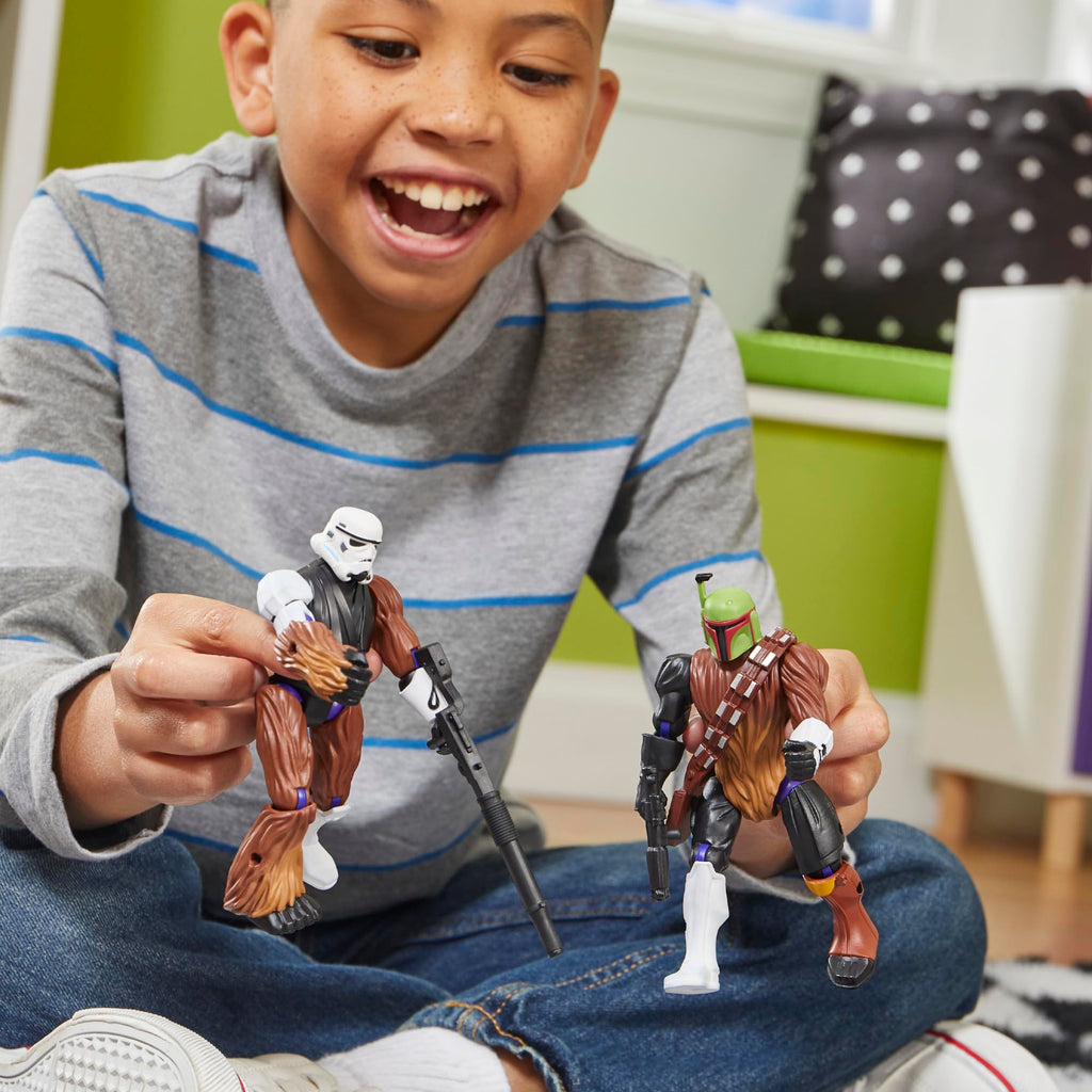 Star Wars MixMashers Chewbacca Figure with Boba Fett Gauntlet – 12cm Customizable Action Toy