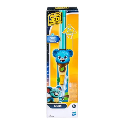 STAR WARS Young Jedi Adventures Nubs Electronic Lightsaber – Blue, Extendable, Sound Effects, Ages 3+