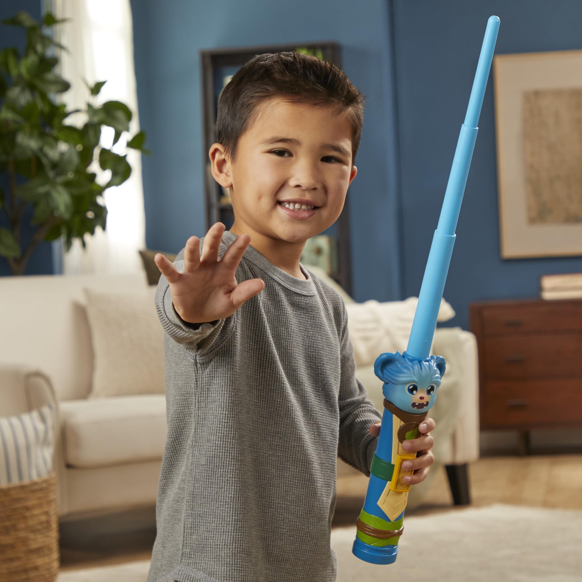 STAR WARS Young Jedi Adventures Nubs Electronic Lightsaber – Blue, Extendable, Sound Effects, Ages 3+