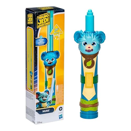 STAR WARS Young Jedi Adventures Nubs Electronic Lightsaber – Blue, Extendable, Sound Effects, Ages 3+