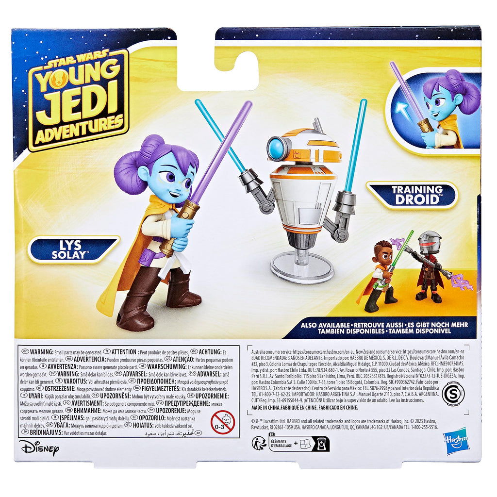 Star Wars Young Jedi Adventures Pop-Up Lightsaber Duel Lys Solay & Training Droid 4-Inch Action Figures