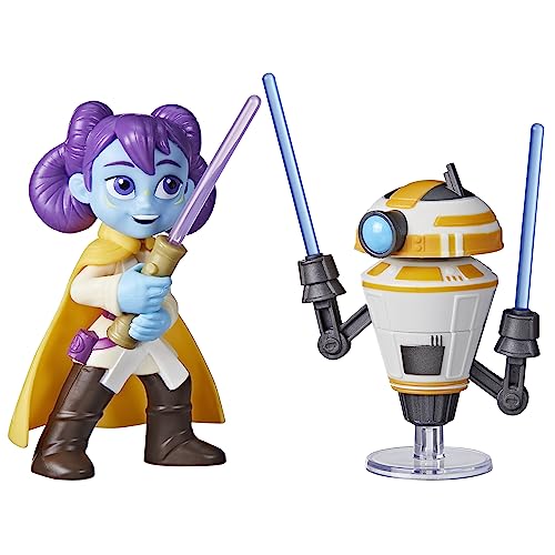 Star Wars Young Jedi Adventures Pop-Up Lightsaber Duel Lys Solay & Training Droid 4-Inch Action Figures