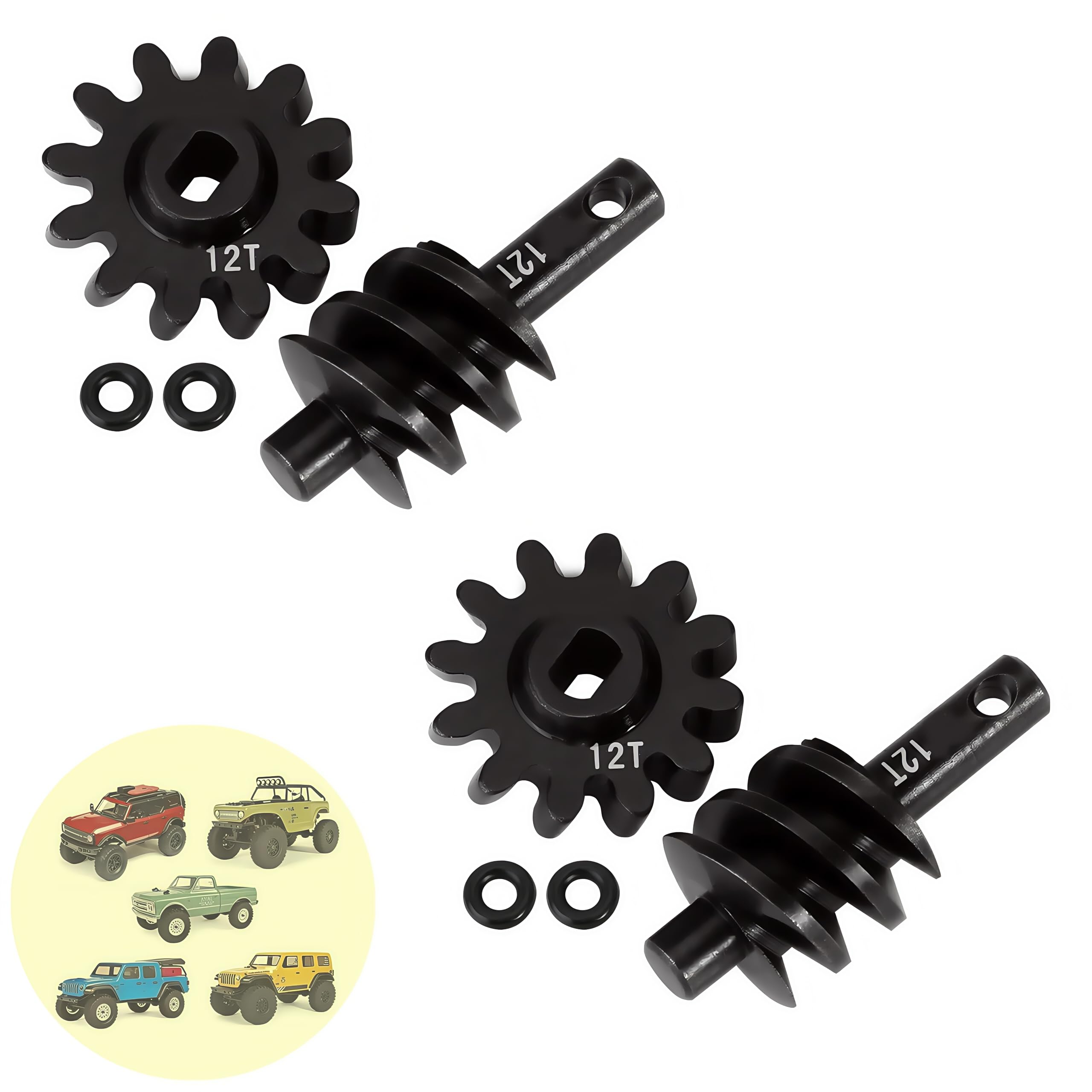 Steel Axle Overdrive Differential Gear Set 13T/2T for Axial SCX24 RC Crawlers – Front & Rear