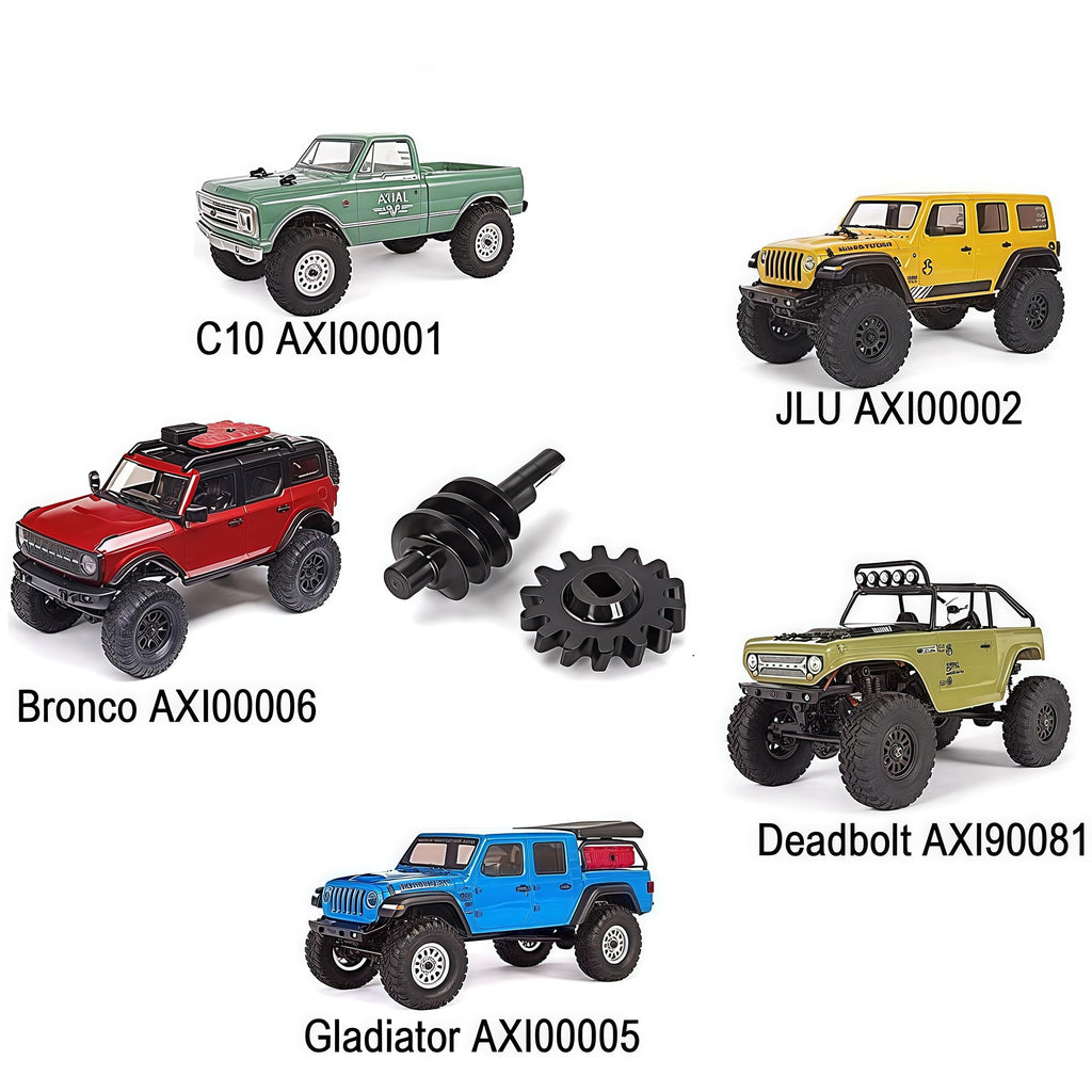 Steel Axle Overdrive Differential Gear Set 13T/2T for Axial SCX24 RC Crawlers – Front & Rear