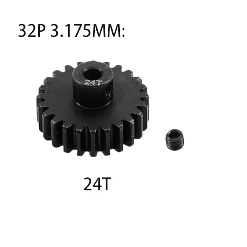 Steel Pinion Gear Set 20T-24T 32P 3.175mm Shaft for 1/10 RC Crawler Trucks - 5 Pack