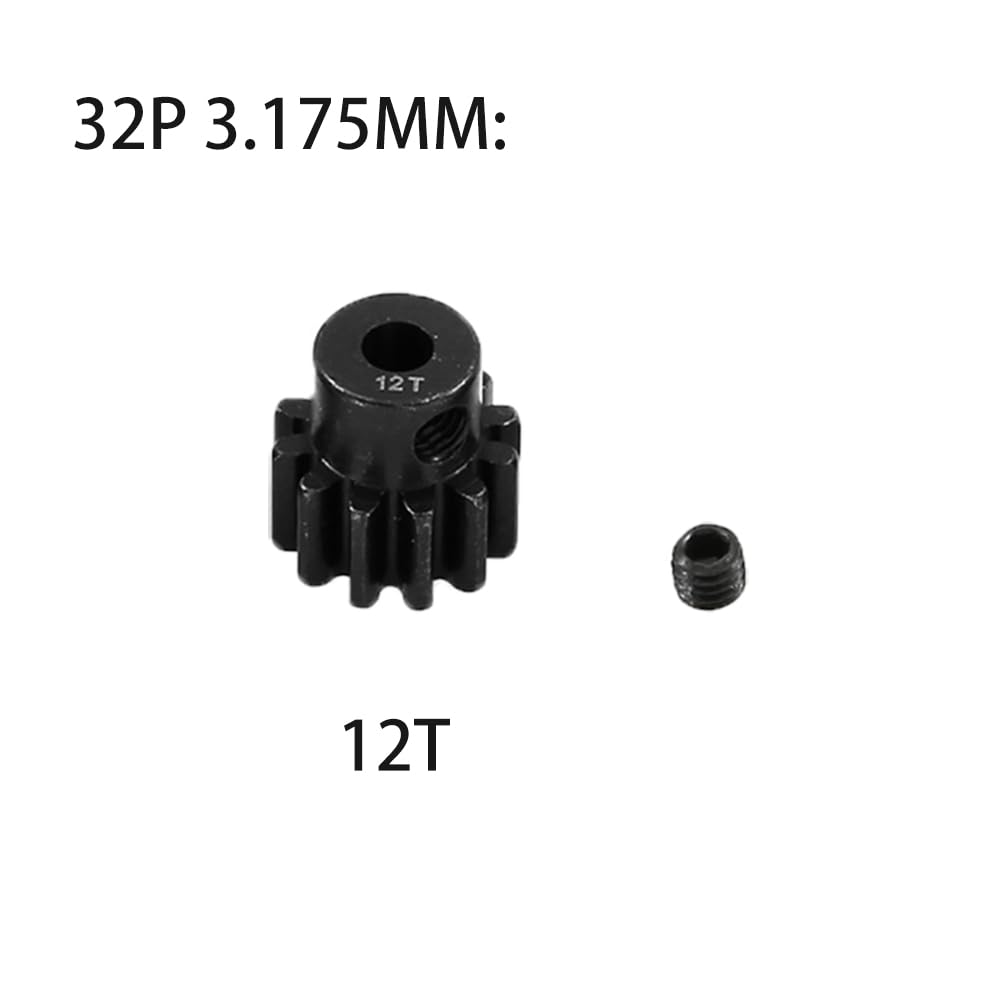Steel Pinion Gear Set 32P 3.175mm Shaft 10T-14T for 1/10 RC Crawler Trucks
