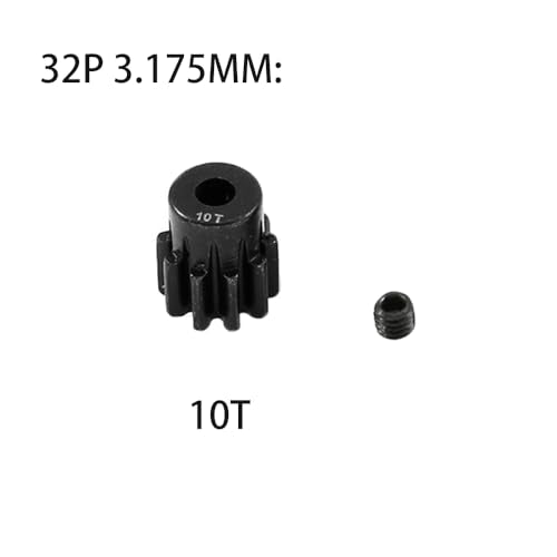 Steel Pinion Gear Set 32P 3.175mm Shaft 10T-14T for 1/10 RC Crawler Trucks